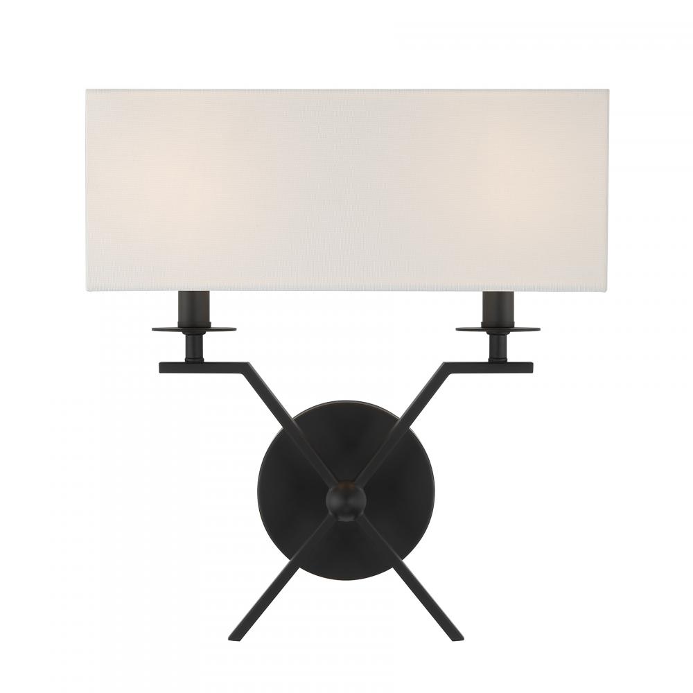 Arondale 2-Light Wall Sconce in Matte Black