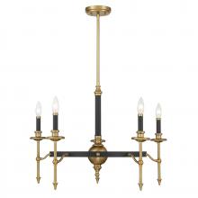 Savoy House Canada 1-9511-5-143 - Consulate 5-Light Chandelier in Matte Black and Warm Brass