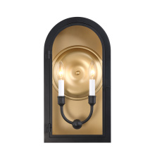 Savoy House Canada 5-411-331 - Grotto 2-Light Outdoor Wall Lantern in Matte Black with Vintage Gold