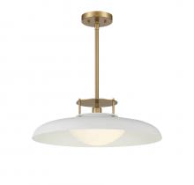 Savoy House Canada 7-1690-1-142 - Gavin 1-Light Pendant in White with Warm Brass Accents