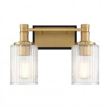 Savoy House Canada 8-1102-2-143 - Concord 2-Light Bathroom Vanity Light in Matte Black with Warm Brass
