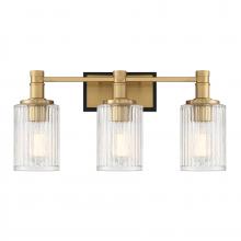 Savoy House Canada 8-1102-3-143 - Concord 3-Light Bathroom Vanity Light in Matte Black with Warm Brass