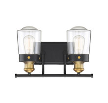 Savoy House Canada 8-2069-2-51 - Macauley 2-Light Bathroom Vanity Light in Vintage Black with Warm Brass