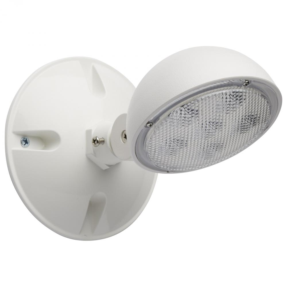 Remote Emergency Light; Weatherproof Low Power Single Head; 3-12V 0.75W; White Finish