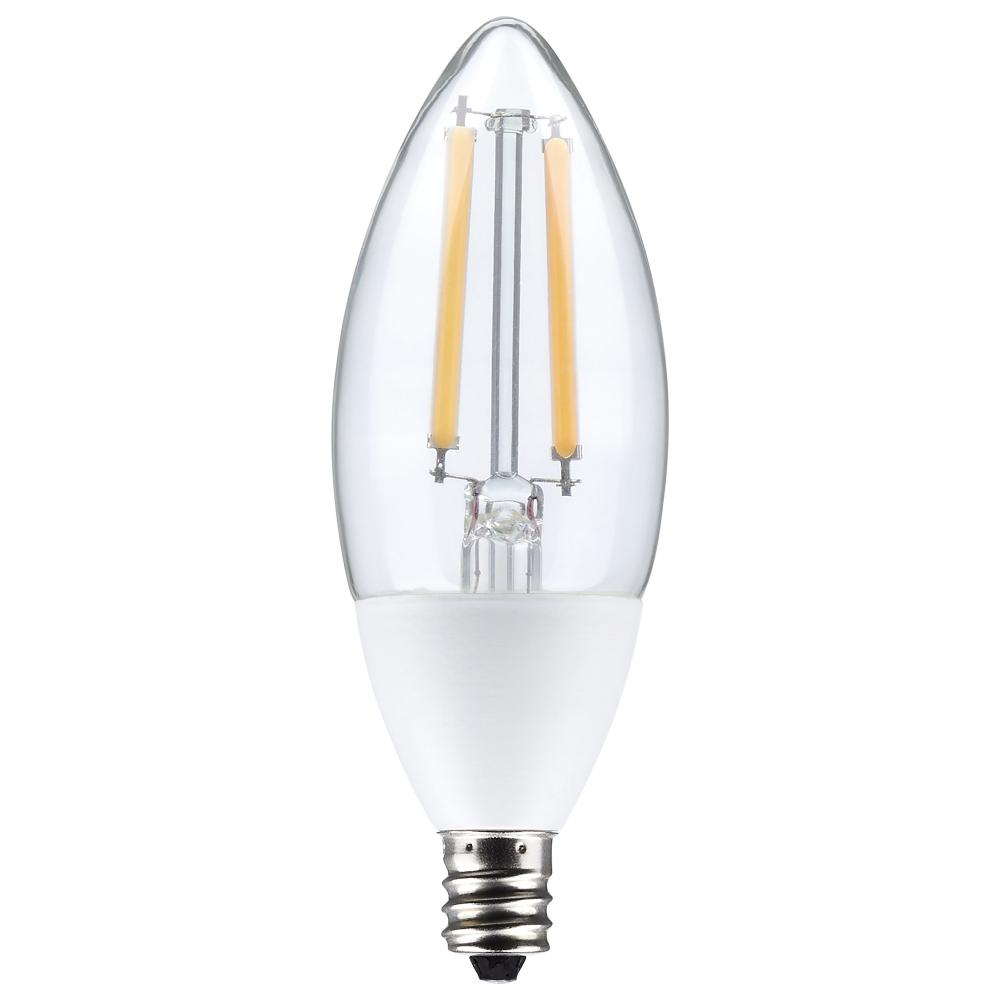 5 Watt B11; Dusk to Dawn LED Filament; 5000K; Candelabra Base; 120 Volt; 90 CRI; With Photocell
