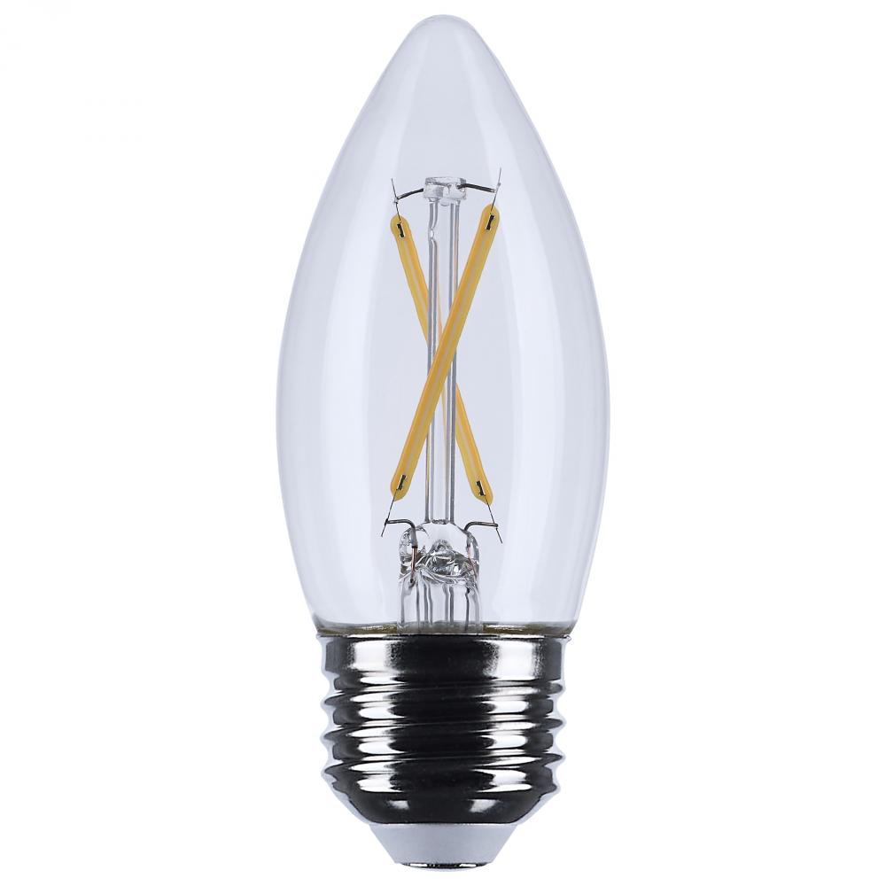 3 Watt B11 LED; Medium Base; Clear; 3000K CCT; 120 Volt
