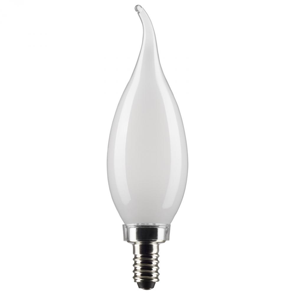 5.5 Watt CA10 LED Filament; Frost Finish; Candelabra Base; 5000K; 120 Volt; 2-Card