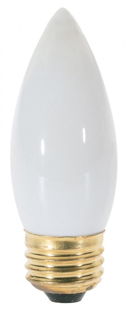 25 Watt B11 Incandescent; White; 1500 Average rated hours; 150 Lumens; Medium base; 120 Volt;