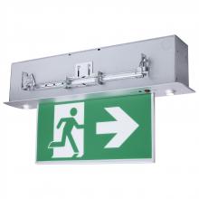 Satco Products Inc. 67/551 - Running Man Green Combo Edge Lit Exit Sign/Emergency Light; 120-347V; 2HR backup; Single/Dual Face;