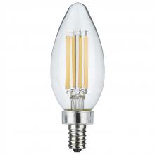 Satco Products Inc. S11345 - 8 Watt C11 LED Filament; Clear Finish; Candelabra Base; 5000K; 90 CRI; 800 Lumens; 120 Volt
