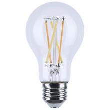 Satco Products Inc. S12150 - 8 Watt LED A19; 3000K-2000K Warm Dimming; Medium Base; Clear Finish