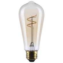 Satco Products Inc. S14206 - 3.5W ST19 LED 90CRI 2000K 300LM E26 Glass Clear Amber Coil Filament Dimmable 1 Pack