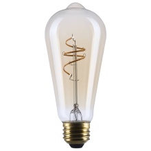 Satco Products Inc. S14207 - 5.5W ST19 LED 90CRI 2000K 500LM E26 Glass Clear Amber Coil Filament Dimmable 1 Pack