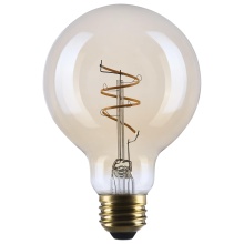 Satco Products Inc. S14211 - 5.5W G25 LED 90CRI 2000K 500LM E26 Glass Clear Amber Coil Filament Dimmable 1 Pack