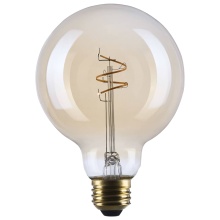 Satco Products Inc. S14212 - 3.5W G30 LED 90CRI 2000K 300LM E26 Glass Clear Amber Coil Filament Dimmable 1 Pack