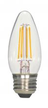 Satco Products Inc. S21709 - 4.5 Watt B11 LED Filament; Clear; Medium base; 2700K; 350 Lumens; 120 Volt; 3-Pack