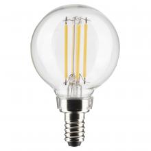 Satco Products Inc. S21810 - 4 Watt G16.5 LED Filament; Clear; Candelabra Base; 2700K; 350 Lumens; 120 Volt; 2-Pack