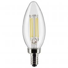 Satco Products Inc. S21829 - 5.5 Watt B11 LED Filament; Clear; Candelabra Base; 5000K; 500 Lumens; 120 Volt; 2-Pack