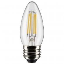 Satco Products Inc. S21834 - 4 Watt B11 LED Filament; Clear; Medium Base; 2700K; 350 Lumens; 120 Volt; 2-Pack