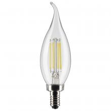 Satco Products Inc. S21842 - 4 Watt CA10 LED Filament; Clear; Candelabra Base; 5000K; 350 Lumens; 120 Volt; 2-Pack