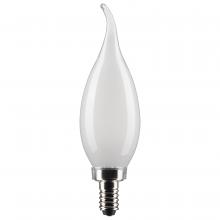 Satco Products Inc. S21843 - 4 Watt CA10 LED Filament; Frosted; Candelabra Base; 2700K; 350 Lumens; 120 Volt; 2-Pack