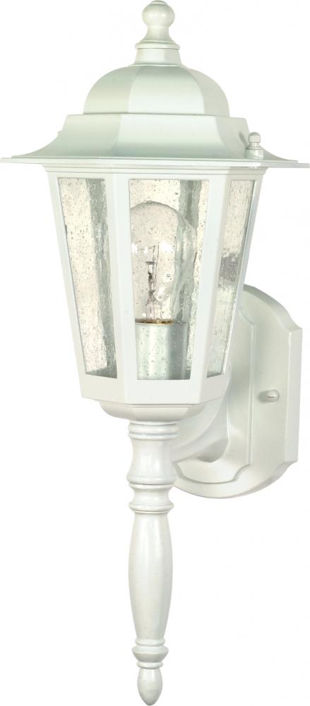 Cornerstone; 1 Light; 18 in.; Wall Lantern with Clear Seed Glass; Color retail packaging