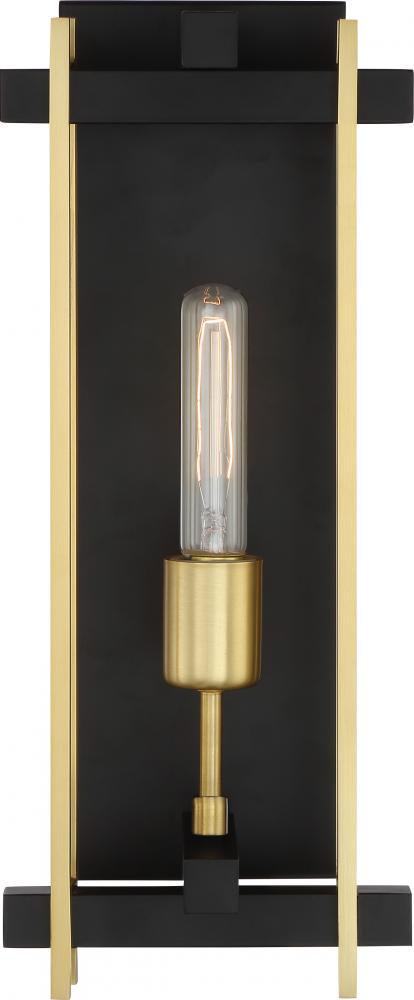 Marion - 1 Light Wall Sconce - Aged Bonze Finish with Natural Brass Accents
