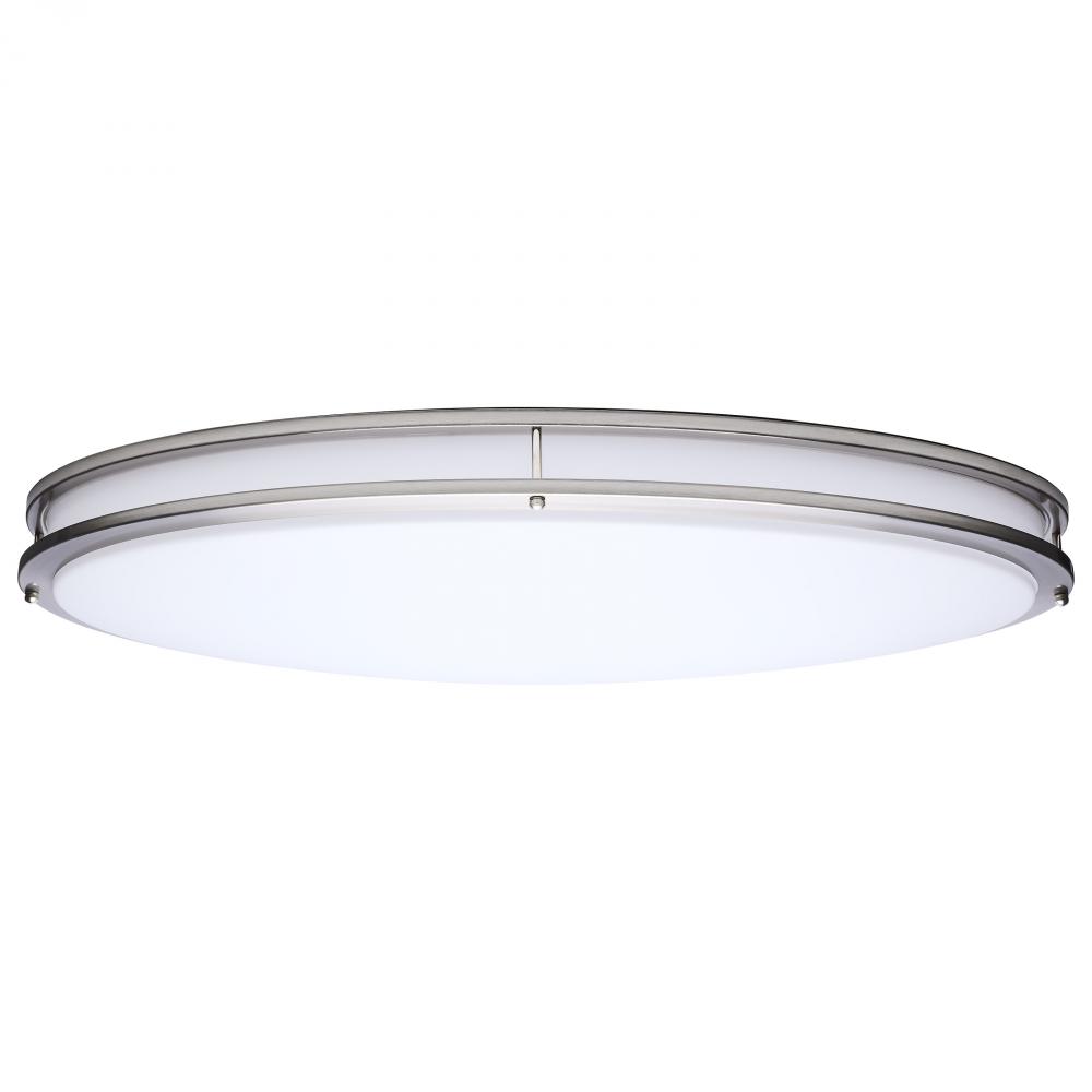 Glamour; LED 32 Inch Oval Flush Mount; Brushed Nickel Finish; 27K/3K/35K/4K/5K CCT Selectable