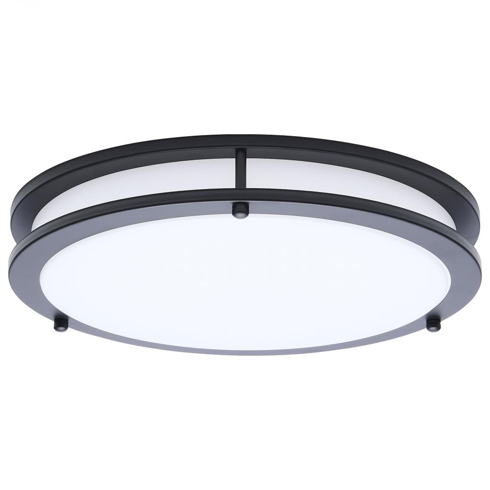 Glamour; LED 13 Inch Flush Mount; Black Finish; 27K/3K/35K/4K/5K CCT Selectable