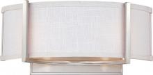 Nuvo 60/4754 - Gemini - 2 Light Wall Sconce with Slate Gray Fabric Shade - Brushed Nickel Finish