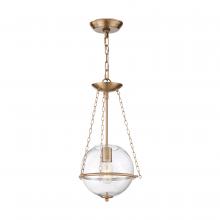Nuvo 60/6941 - Odyssey - 1 Light Mini Pendant - with Clear Glass - Vintage Brass Finish