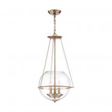 Nuvo 60/6942 - Odyssey - 3 Light Pendant - with Clear Glass - Vintage Brass Finish
