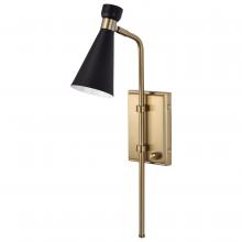 Nuvo 60/7395 - Prospect; 1 Light; Wall Sconce; Matte Black with Burnished Brass