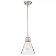 Nuvo 60/8337 - Gianna; Mini Pendant; Brushed Nickel Finish; Clear Glass