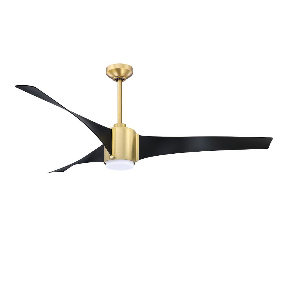Cimion 60 in. Black & Brass Ceiling Fan