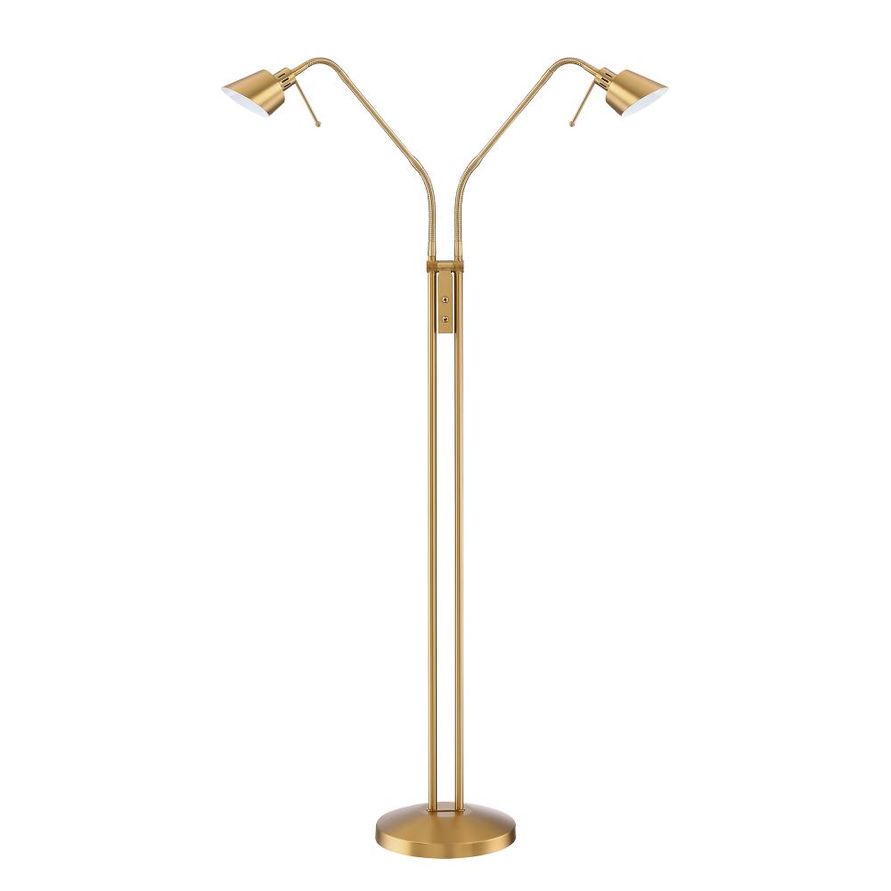 Oslo Twins Brass Floor Lamp