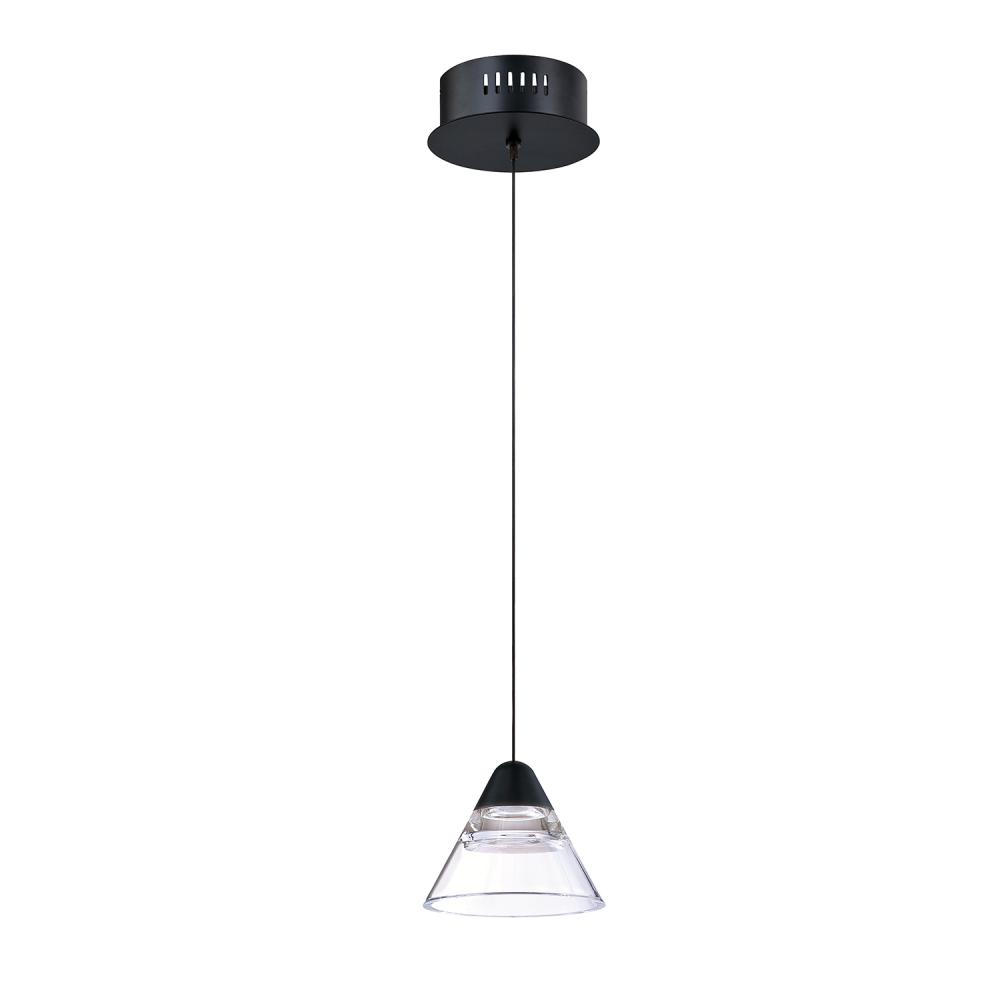 GEO 1-Light Black LED Pendant
