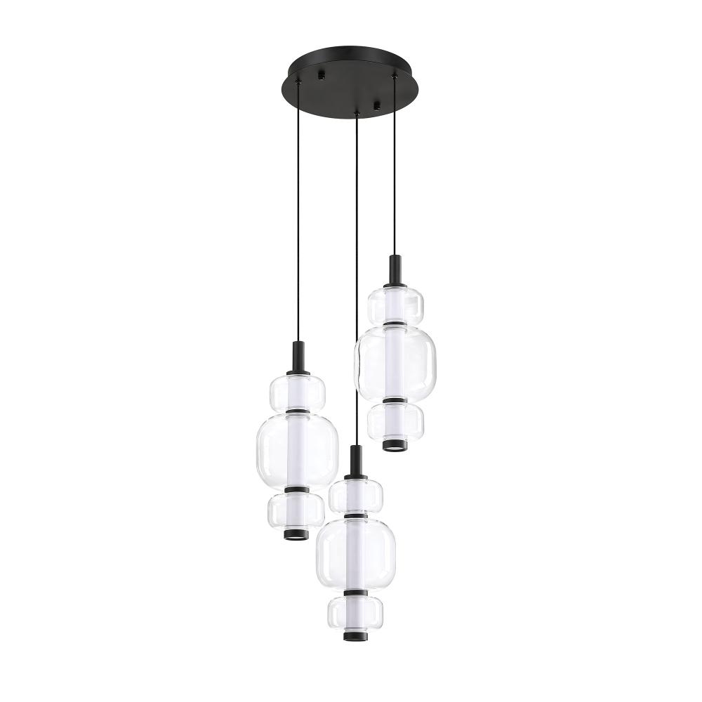 Solica 3-Light Black LED Pendant