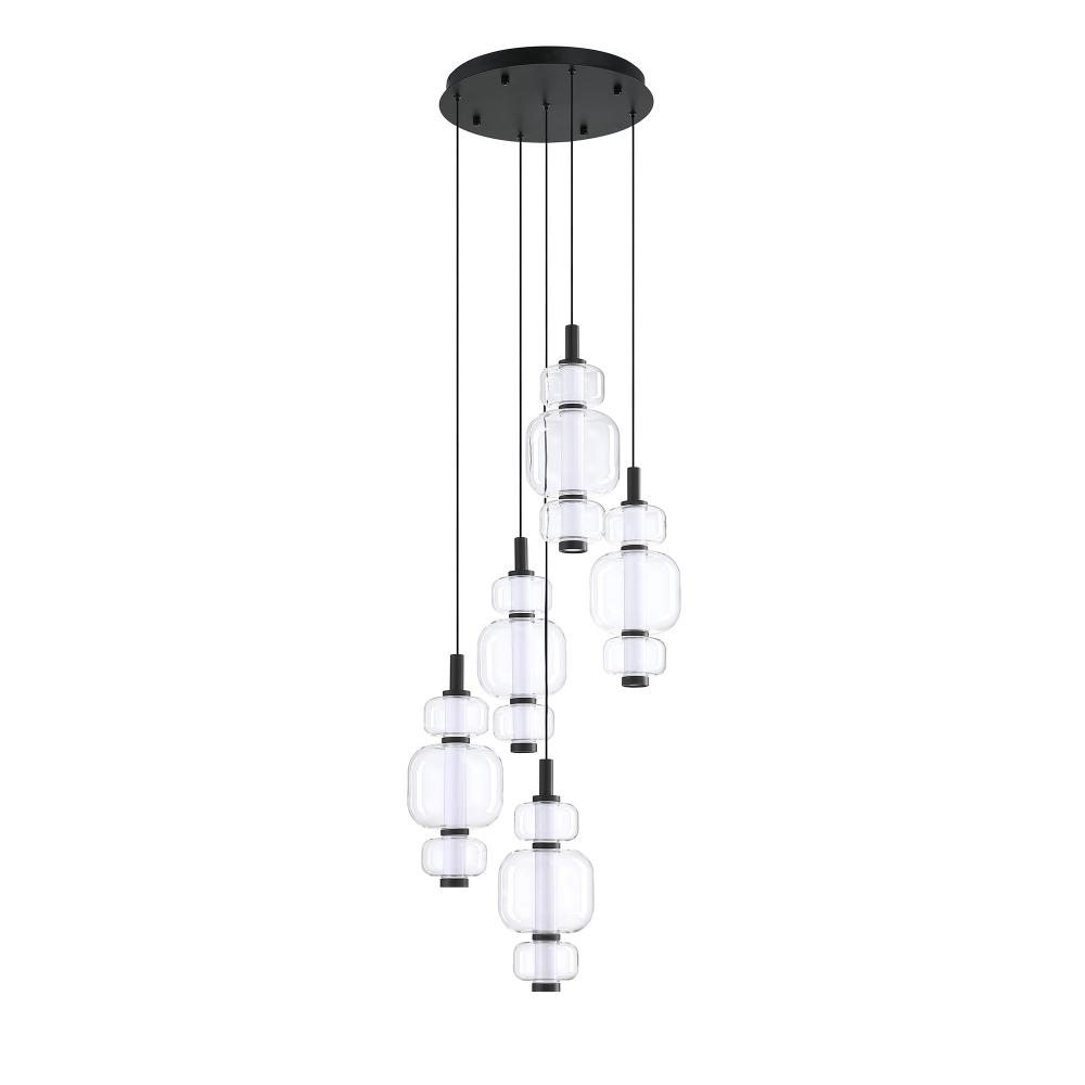 Solica 5-Light Black LED Pendant