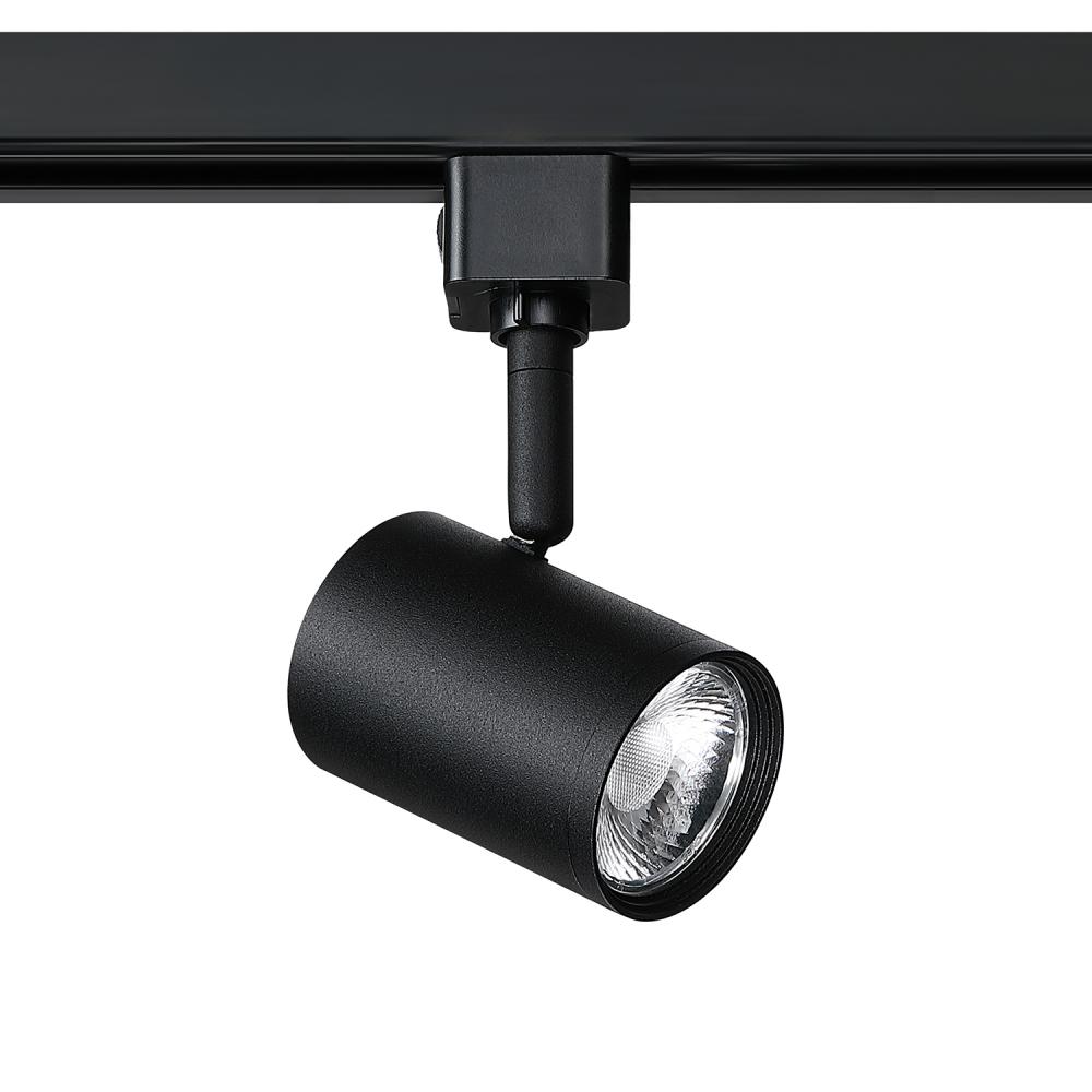 12 Watt Integrated LED Track Cylinder in A Black Finish