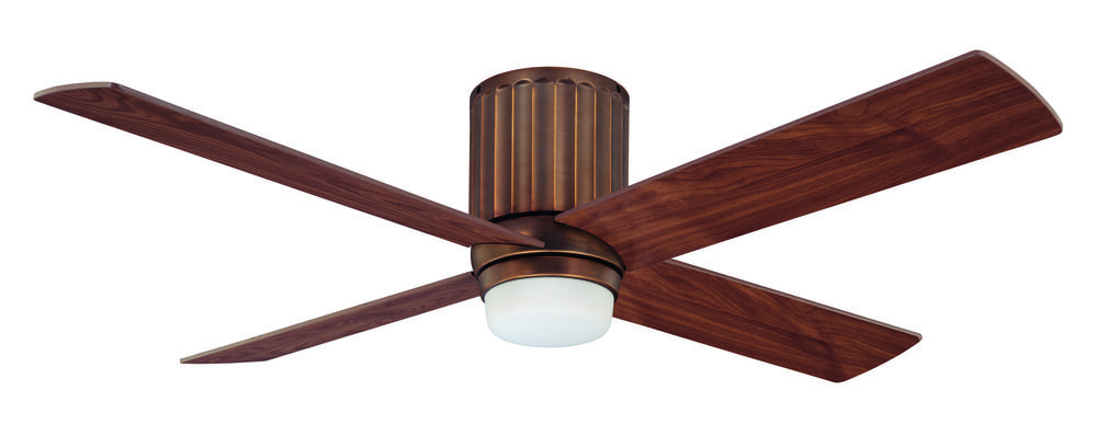 Three Light Architectural Bronze Hugger Ceiling Fan