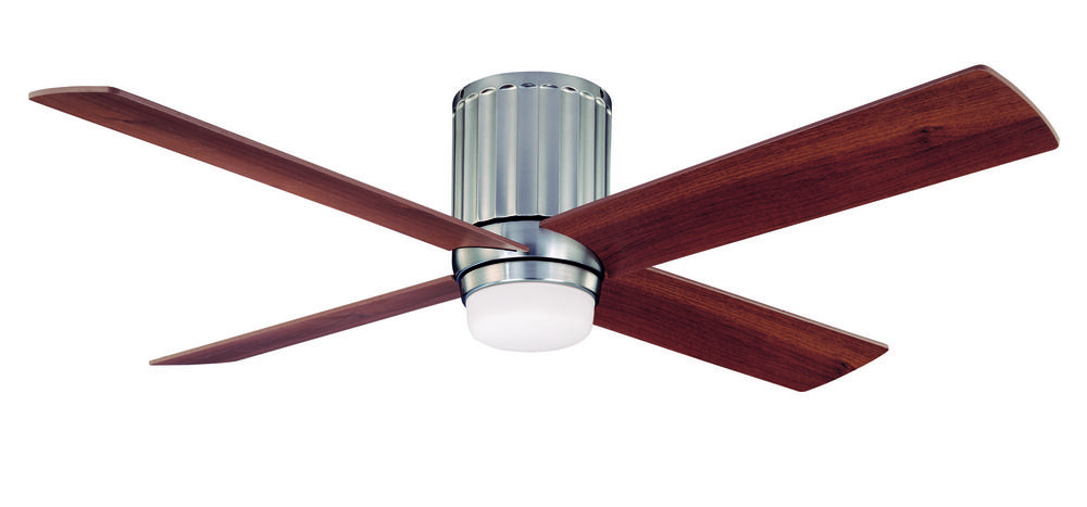 Three Light Satin Nickel Hugger Ceiling Fan