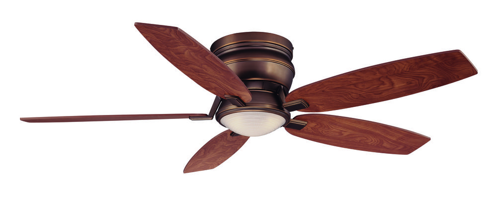 Three Light Architectural Bronze Hugger Ceiling Fan