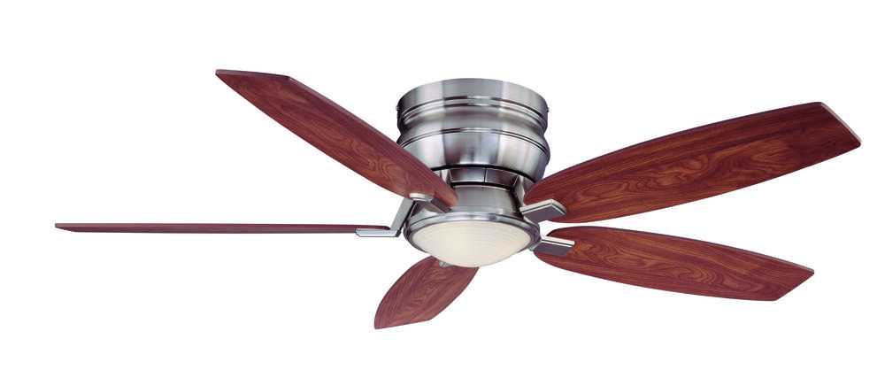 Three Light Satin Nickel Hugger Ceiling Fan