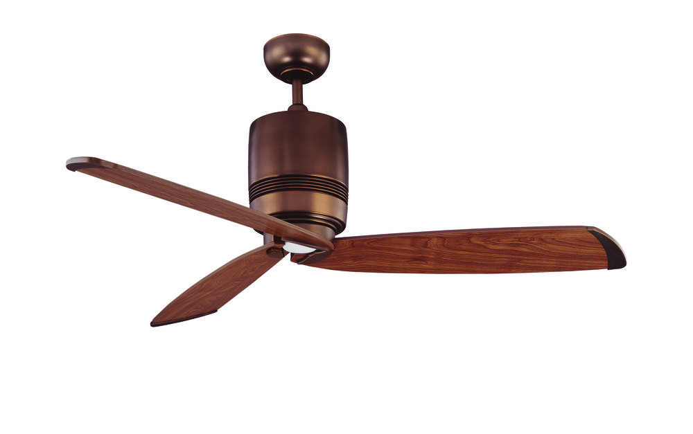 Three Light Architectural Bronze Ceiling Fan