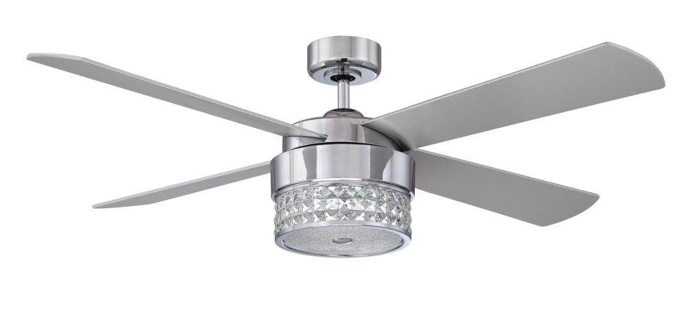 CELESTRA 52 in. Chrome & Optic Crystal Ceiling Fan