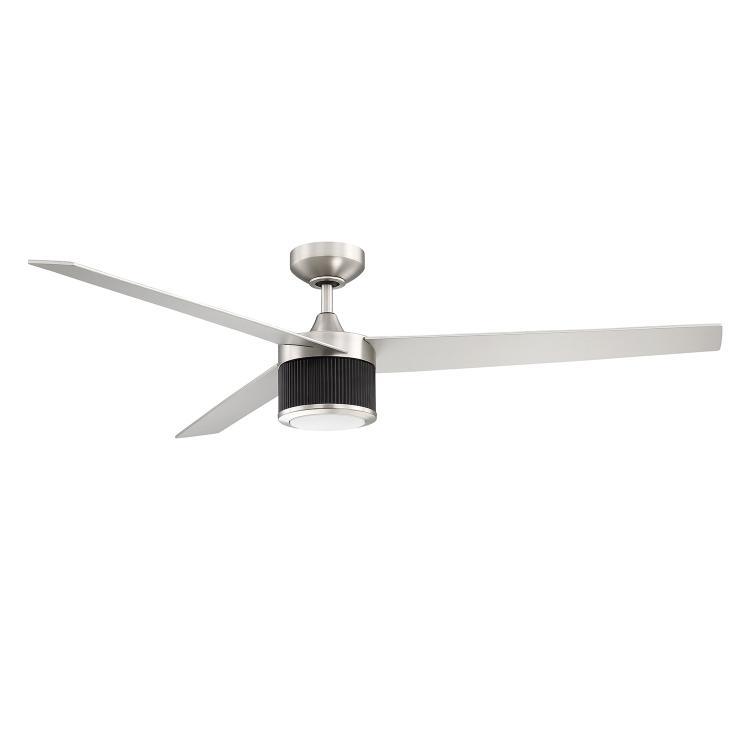 TRILON 56 in. LED Satin Nickel & Black Ceiling Fan