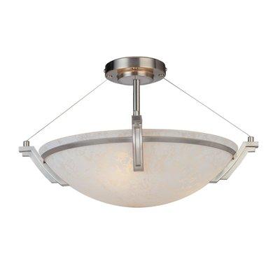 One Light Satin Nickel Bowl Semi-Flush Mount
