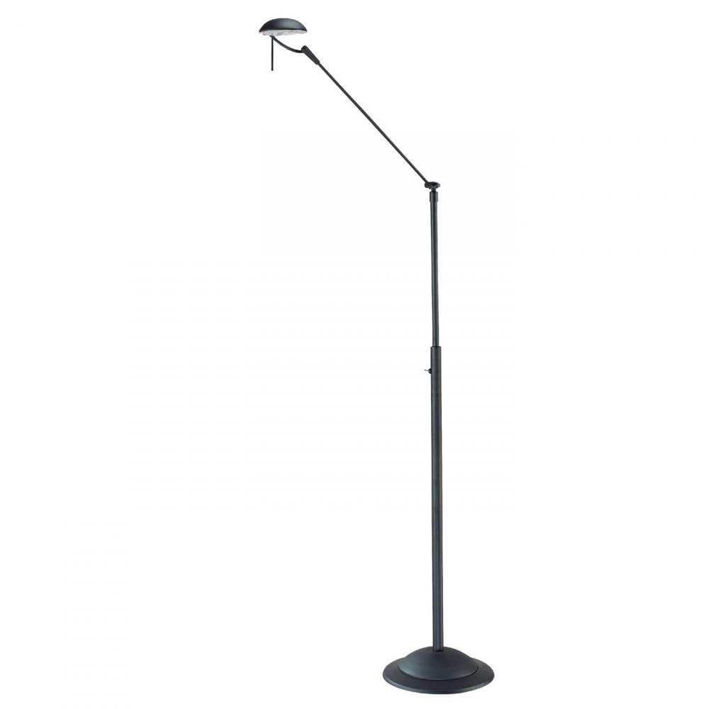 One Light Satin Black Floor Lamp
