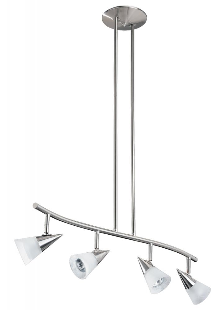 APEX series 4-Light Satin Nickel fixed rail fixture